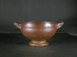 月間特価品　備前焼　登窯　備前市無形文化財　岡田　輝　黄ゴマスープカップ２