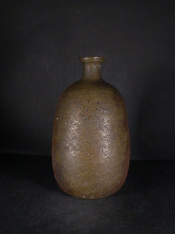 備前焼　登窯　備前焼中堅作家　末石　泰節　共箱付き黄ゴマ焼酎保存用大徳利花入１