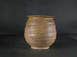 備前焼　登窯　備前焼物故作家　岡本　碧山　黄ゴマフリーカップ１