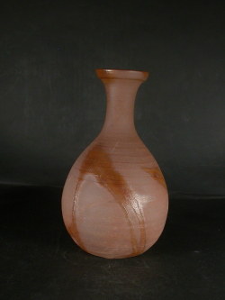 備前焼　登窯　備前焼窯元　南燦窯　共箱付き緋襷鶴首花入１