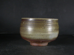 備前焼　登窯　備前焼中堅作家　大平　孝昭　共箱付黄・青ゴマ抹茶茶碗１