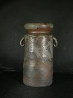 ☆木村陶峰　緋襷文琳茶入　一滴　堀内流十二代兼中斎の花押がございます☆y128 ☆木村陶峰 緋襷文琳茶入 一滴 堀内流十二代兼中斎の花押がございます