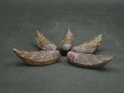 備前焼　登窯　備前焼窯元　清麻呂窯　藤尾　高徳　紙箱付き黄ゴマ竹の子箸置５個組１