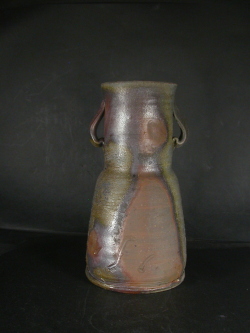 備前焼 登窯 備前焼窯元 小西 陶古 共箱付き窯変耳付き花入1