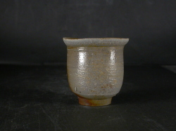 備前焼　登窯　備前焼名門作家　伊勢崎　紳　共箱付き黄・青ゴマぐい呑８