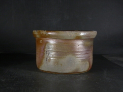 備前焼　登窯　作者不詳　桟切・黄ゴマ建水・鉢１