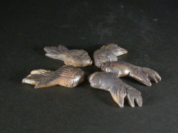 備前焼　登窯　備前焼中堅作家　紀　文春　黄ゴマ金魚箸置き５個組２