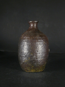 天狗面 宝舟造 共箱 美品 陶製(A518) 岡山 穴窯 天狗寺 陶白人 共箱付き伊部手黄ゴマ美作荒土徳利1 備前焼