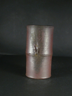 月間特価品　備前焼　登窯　本邸　祐芳　黄ゴマ竹節掛花入1