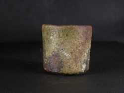 備前焼　登窯　備前焼中堅作家　屋代　剛右　四方桟共箱付き窯変ぐい呑２