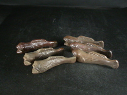 備前焼　登窯　備前焼物故作家　鬼ヶ城窯　難波　総城　黄ゴマ魚箸置６個組１