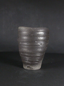 備前焼　穴窯　備前焼中堅作家　好本　敦郎　備前須恵ビール他グラス１