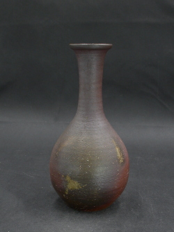 備前焼　登窯　作者不詳　黄ゴマ鶴首花入９