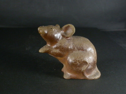 備前焼　登窯　作者不詳　黄ゴマネズミ置物２