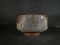 備前焼　登窯　備前焼ベテラン作家　奥本　健一　共箱付き窯変抹茶茶碗１