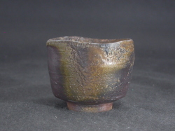 備前焼　登窯　備前焼物故作家　三村　陶伯　黄ゴマぐい呑４