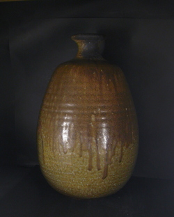 備前焼 徳利黄ゴマ花瓶 花入 鈴木勝詞共箱