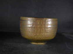備前焼 登窯 備前焼中堅作家 藤原 正 共箱付き黄ゴマ抹茶茶碗1
