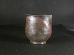 備前焼 登窯 備前焼中堅作家 紀 文春 金彩・桟切・黄ゴマ湯呑1