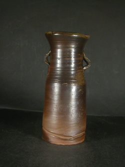 備前焼 登窯 備前焼物故作家 幸坂 孝 黄ゴマ耳付き花入1 備前焼卸