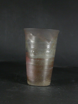 備前焼　登窯　備前焼作家　豊安　桟切・黄黄ゴマビール他グラス４