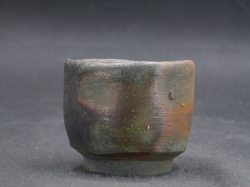 備前焼　登窯　備前焼中堅作家　高原　邦彦　共箱付き窯変ぐい呑２