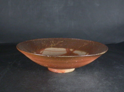 備前焼　登窯　備前焼中堅作家　永末　隆平　１８センチ緋襷・黄ゴマ深皿・浅鉢１