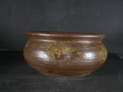 備前焼　登窯　備前焼窯元陶正園　木村　陶峰　黄ゴマ建水・花器２