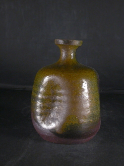 備前焼　登窯　備前焼若手作家　藤見　俊一　黄ゴマ阿古陀徳利２