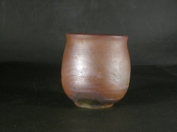 備前焼　登窯　備前焼中堅作家　竹内　靖之（山本）　最新作焦げ茶のゴマ湯呑２