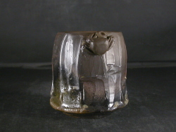 備前焼　登窯　備前焼中堅作家　竹内　靖之（山本）　最新作蟹付き黄・黒ゴマ面取り・鎬フリーカップ４