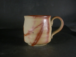 備前焼　備前焼中堅作家　竹内　靖之（山本）　最新作緋襷手付きカップ３