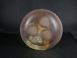 備前焼　登窯　備前焼中堅作家　竹内　靖之（山本）　最新作１６．５センチ黄ゴマ深皿１３