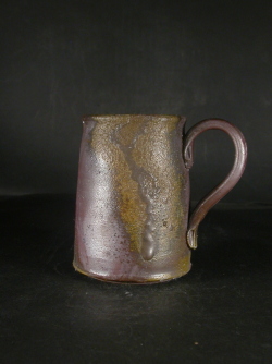 備前焼　登窯　備前焼中堅作家　竹内　靖之（山本）　最新作桟切・黄ゴマビアジョッキ・手付きカップ２５