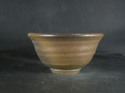 備前焼　備前焼中堅作家　竹内　靖之（山本）　最新作金彩・青緋襷青備前飯茶碗３