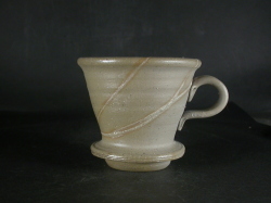 備前焼　登窯　備前焼中堅作家　竹内　靖之（山本）　最新作緋襷青備前コーヒードリッパー４