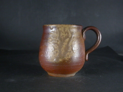 備前焼　登窯　備前焼中堅作家　竹内　靖之（山本）　最新作黄ゴマ手付きカップ７