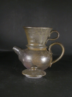 備前焼 備前焼中堅作家 竹内 靖之（山本） 最新作金彩・黄ゴマコーヒー