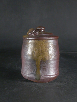 備前焼　登窯　備前焼中堅作家　竹内　靖之（山本）　最新作蟹付き蓋の黄ゴマ湯呑６