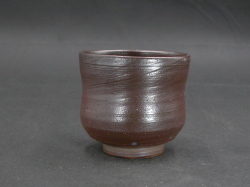 処分品　備前焼　登窯　備前焼中堅作家　片岡　聖観　黄ゴマ湯呑１２