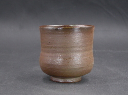 処分品　備前焼　登窯　備前焼中堅作家　片岡　聖観　黄ゴマ湯呑１２