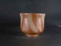 備前焼　湯のみ　未使用品　C　着払い 処分品 備前焼 備前焼中堅作家 片岡 聖観 緋襷湯呑2 備前焼卸・小売