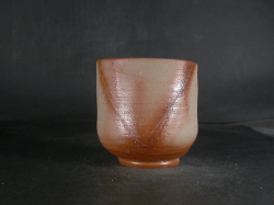 備前焼　登窯　備前焼中堅作家　片岡　聖観　少し大振りな緋襷湯呑７