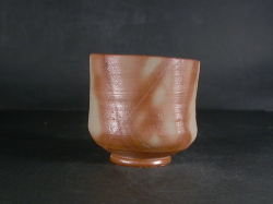 処分品　備前焼　備前焼中堅作家　片岡　聖観　緋襷湯呑２４