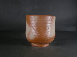 処分品　備前焼　登窯　備前焼中堅作家　片岡　聖観　緋襷湯呑２７