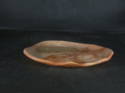 備前焼　備前焼中堅作家　片岡　聖観　１７センチ緋襷・黄ゴマ練込土叩き皿５