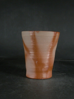 処分品 備前焼 登窯備前焼中堅作家 片岡 聖観 緋襷ビール他グラス52