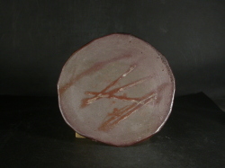 備前焼　登窯　備前焼中堅作家　片岡　聖観　緋襷叩き皿１９