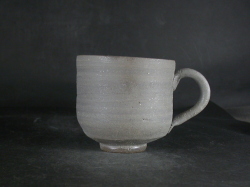 備前焼　備前焼中堅作家　片岡　聖観　青備前手付きカップ１６