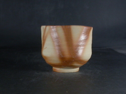 処分品　備前焼　備前焼中堅作家　片岡　聖観　 緋襷湯呑３２